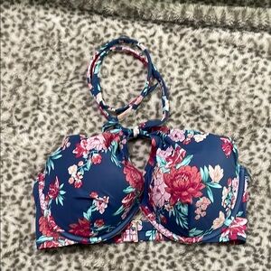 Shade & Shore Floral Blue Bikini Top